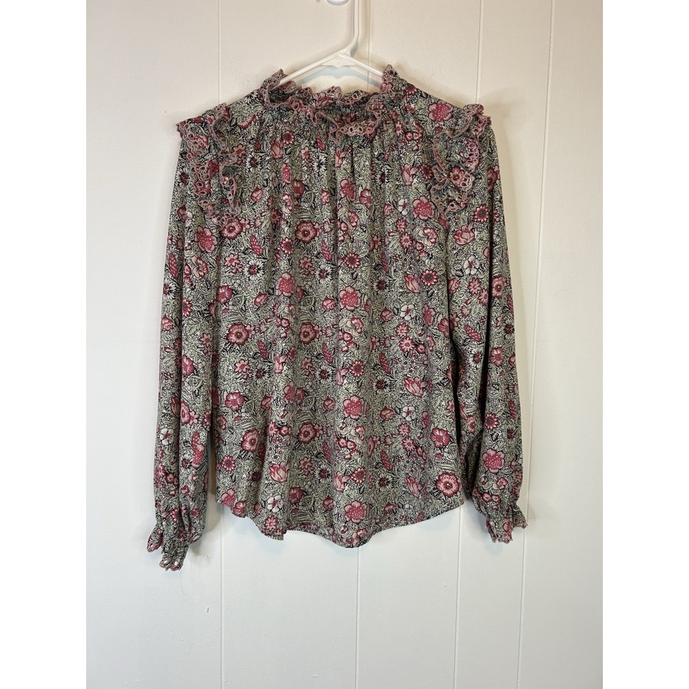 La vie Rebecca Taylor Camila soft crepe blouse Size Medium Cottage Core 185